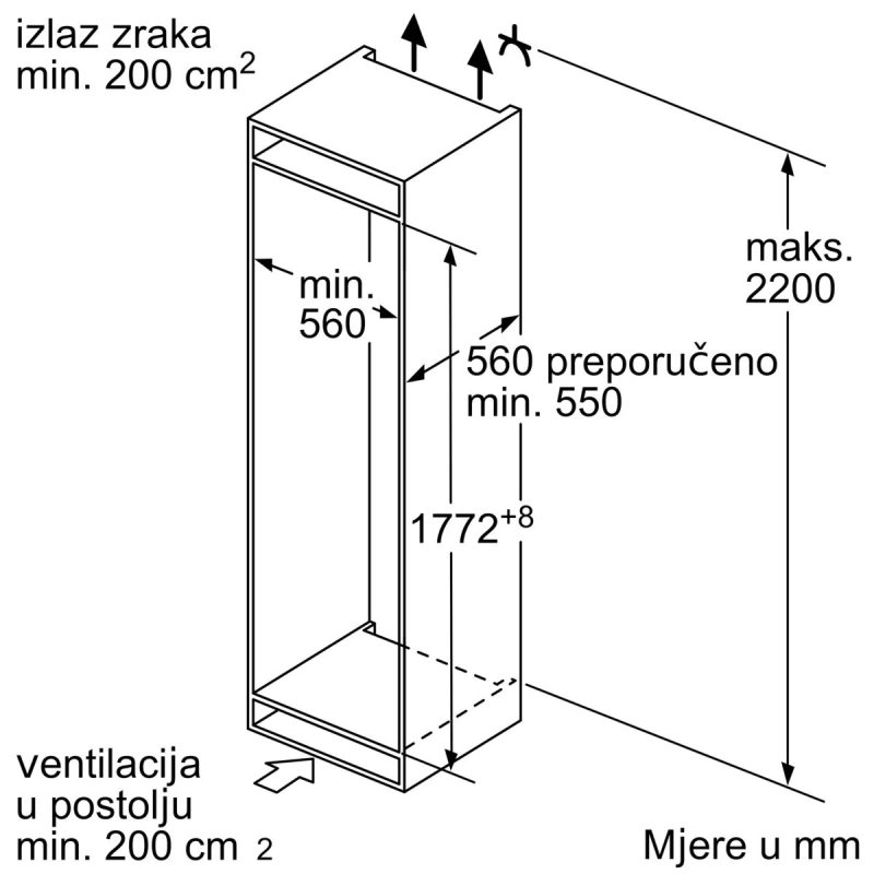 Ugradbeni hladnjak Bosch KIF86PFE0