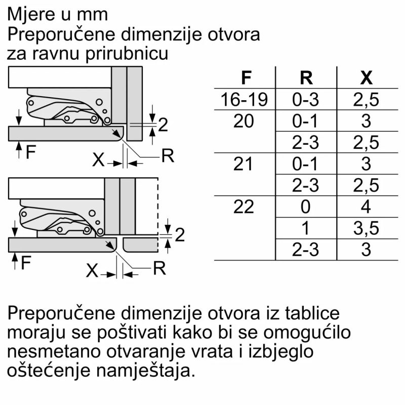 Ugradbeni hladnjak Bosch KIF86PFE0 dimenzije 03