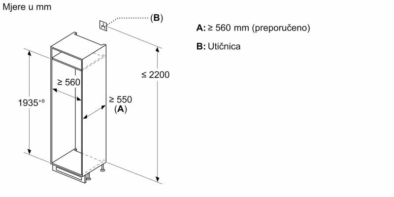 Ugradbeni hladnjak Bosch KIN96VFD0