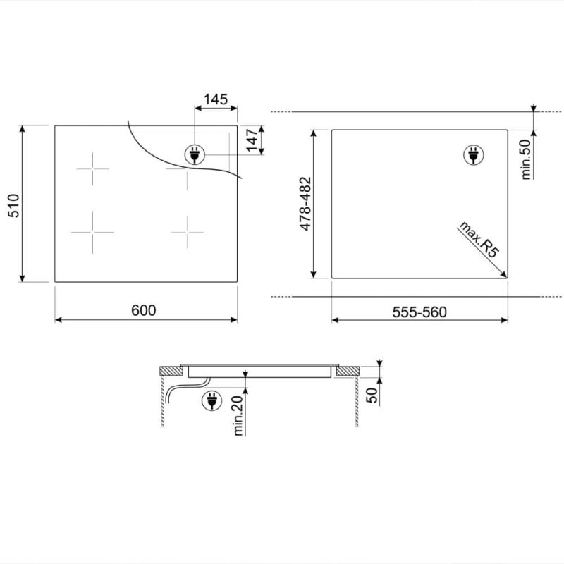 Smeg SI1M4644D Ugradbena ploča za kuhanje sa indukcijom